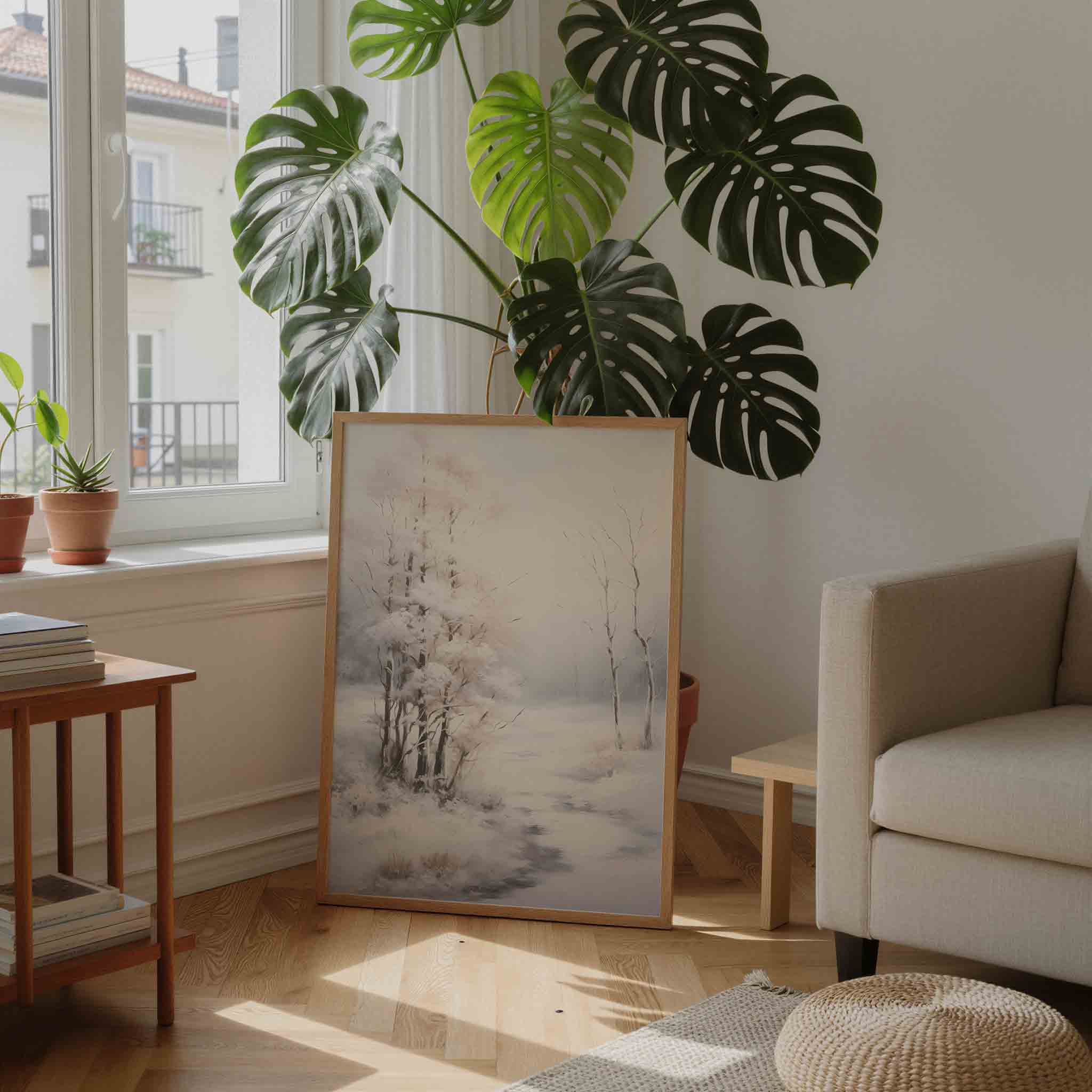 Winterlandschap met bomen Poster