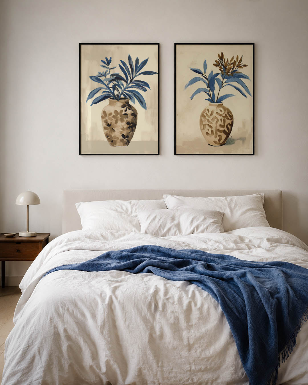 Blauwe bladeren Posterset