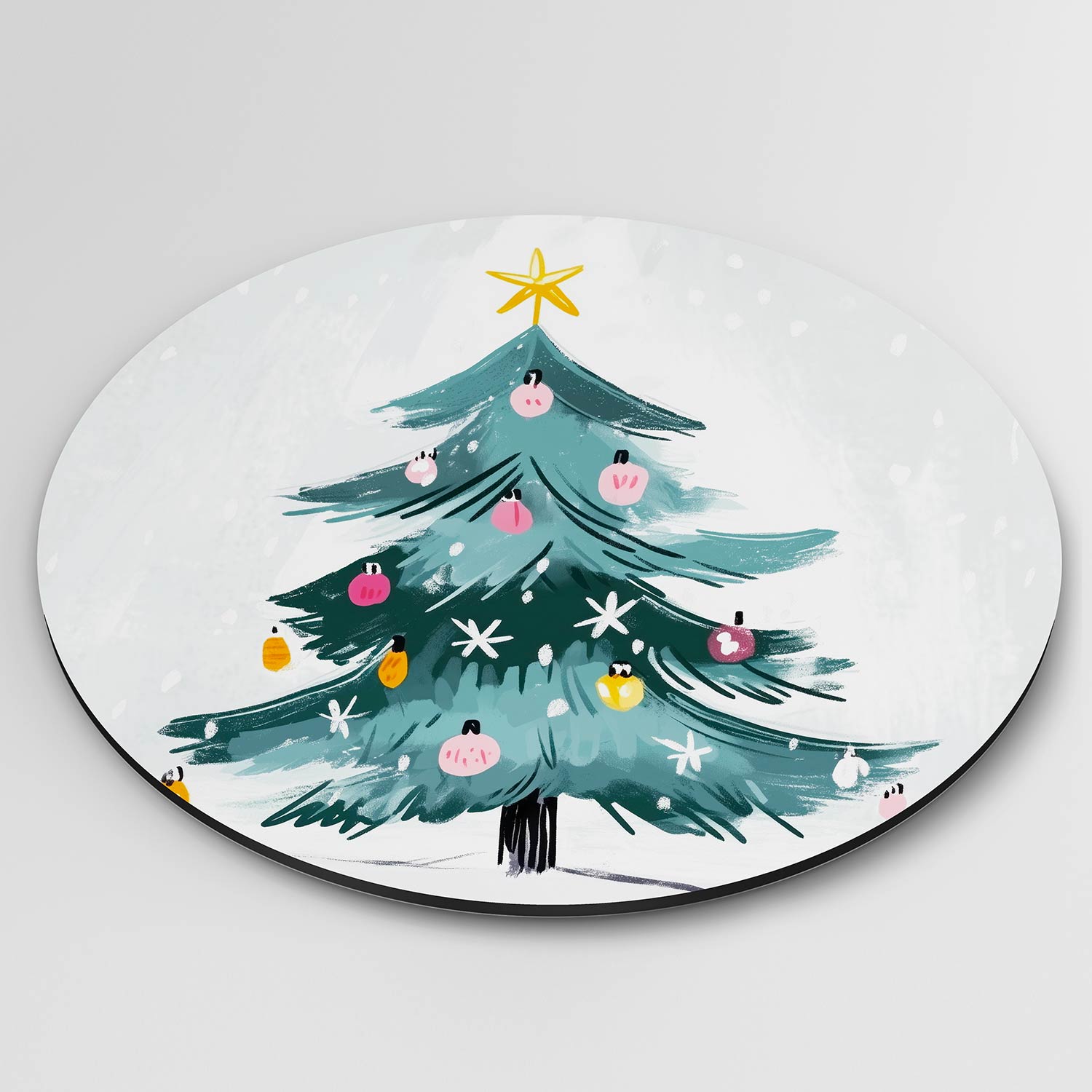 Kerstboom met versiering Muurcirkel
