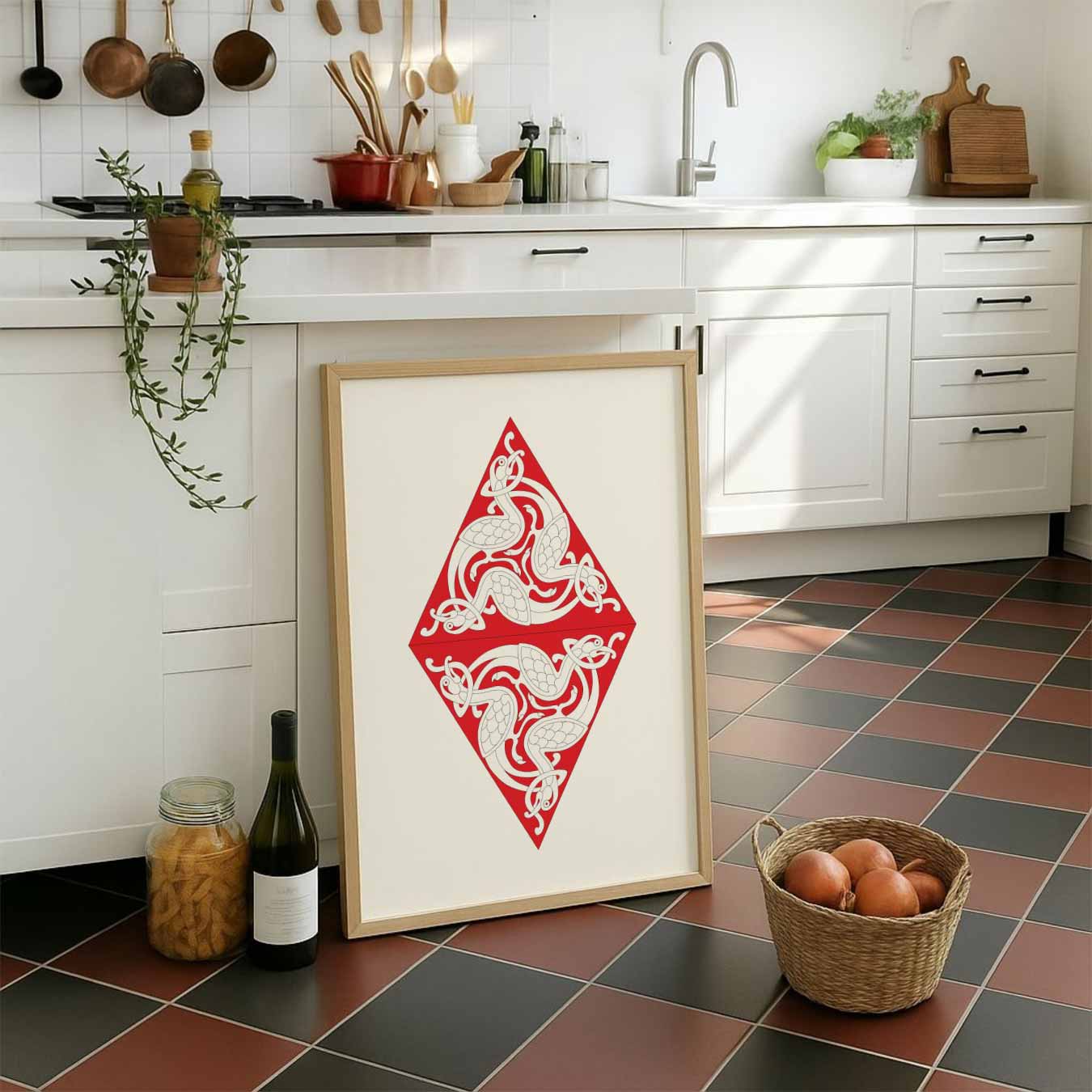 Scandinavische Kunst Vlechtpatroon Poster-WallArtistic