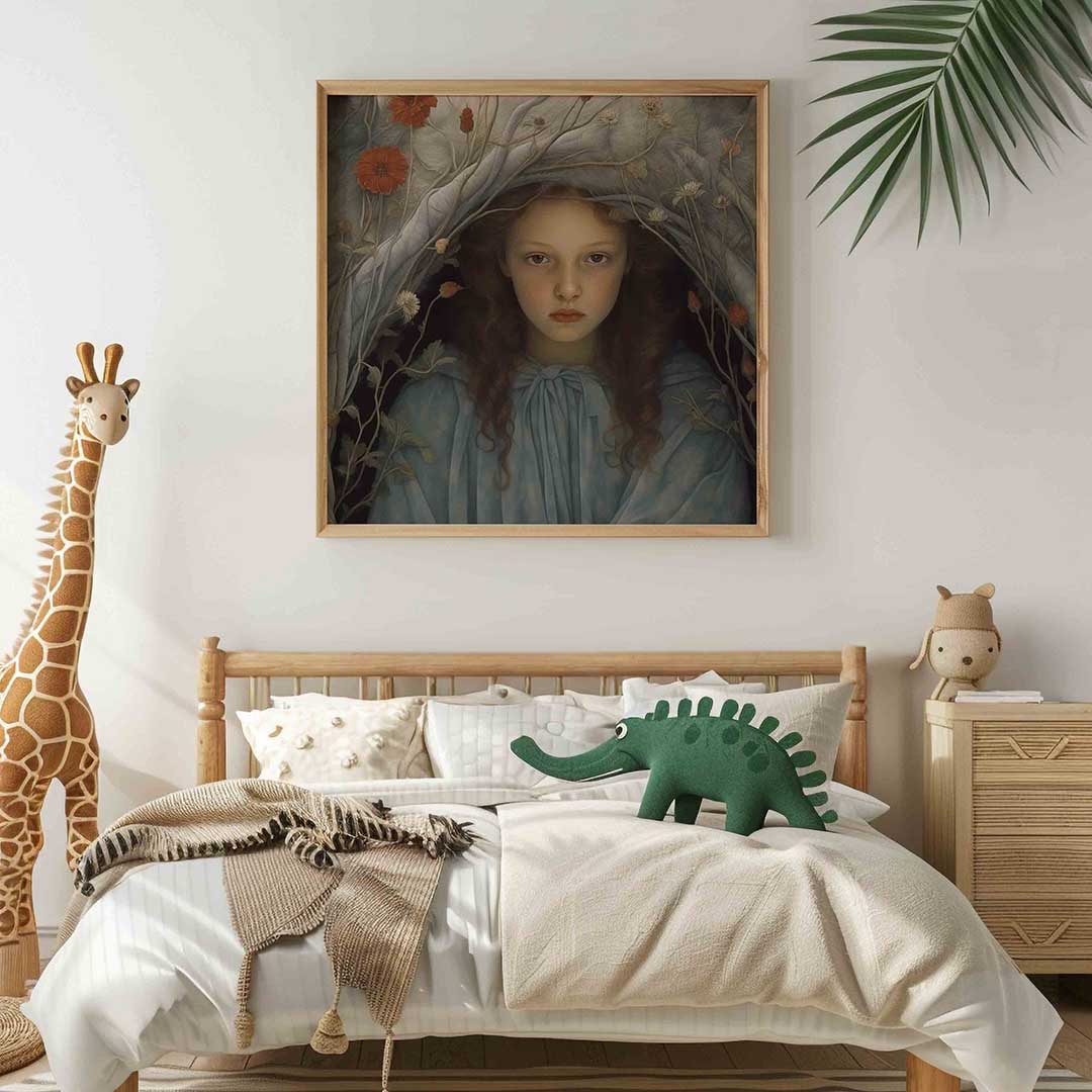 Meisje met bloemen Poster