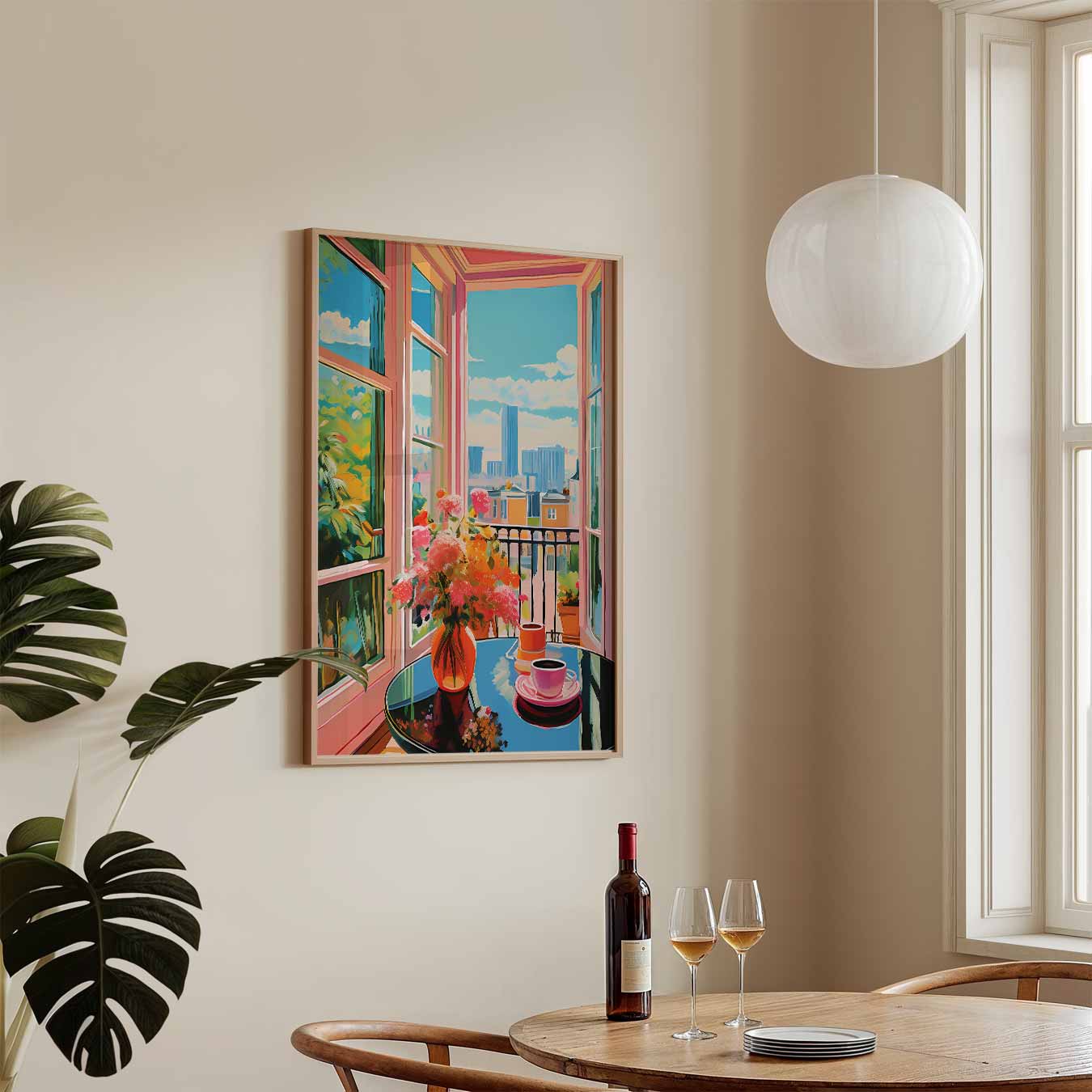 Gezellige Balkon Brunch Poster-WallArtistic