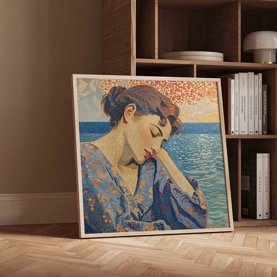 Vrouw bij zee Poster