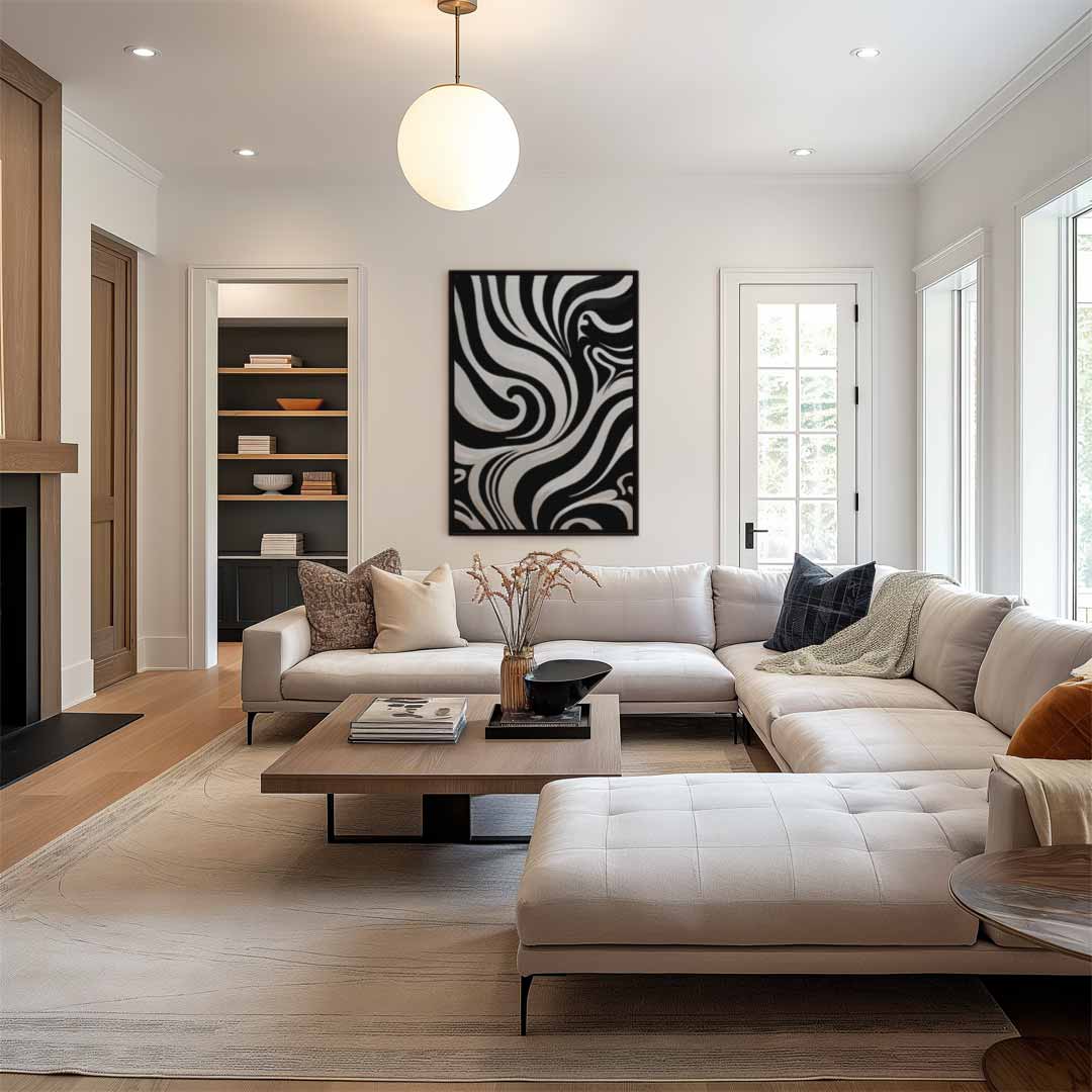Golvende Lijnen Kunstwerk Kunstwerk-canvas-dibond-plexiglas-wanddecoratie-WallArtistic