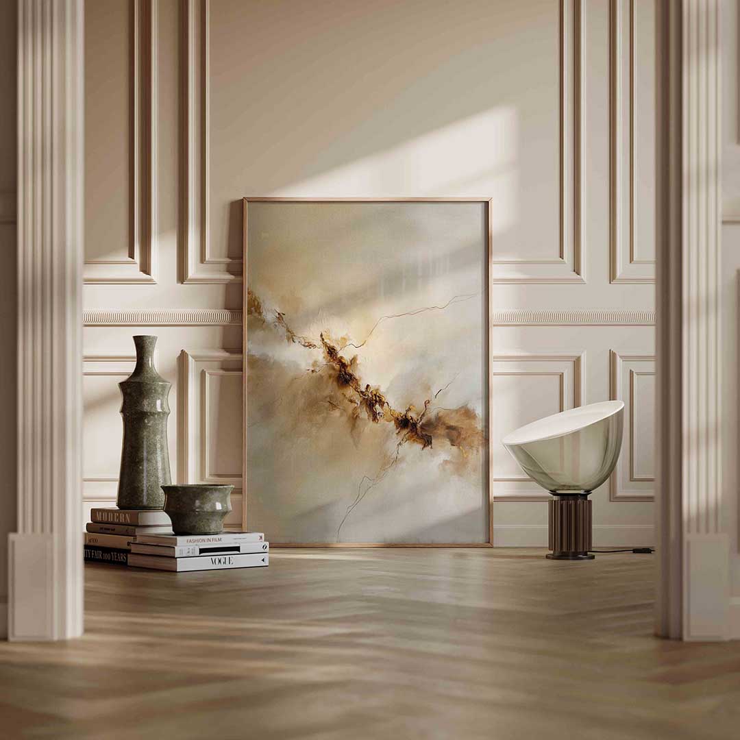 Abstracte beige en bruine Poster