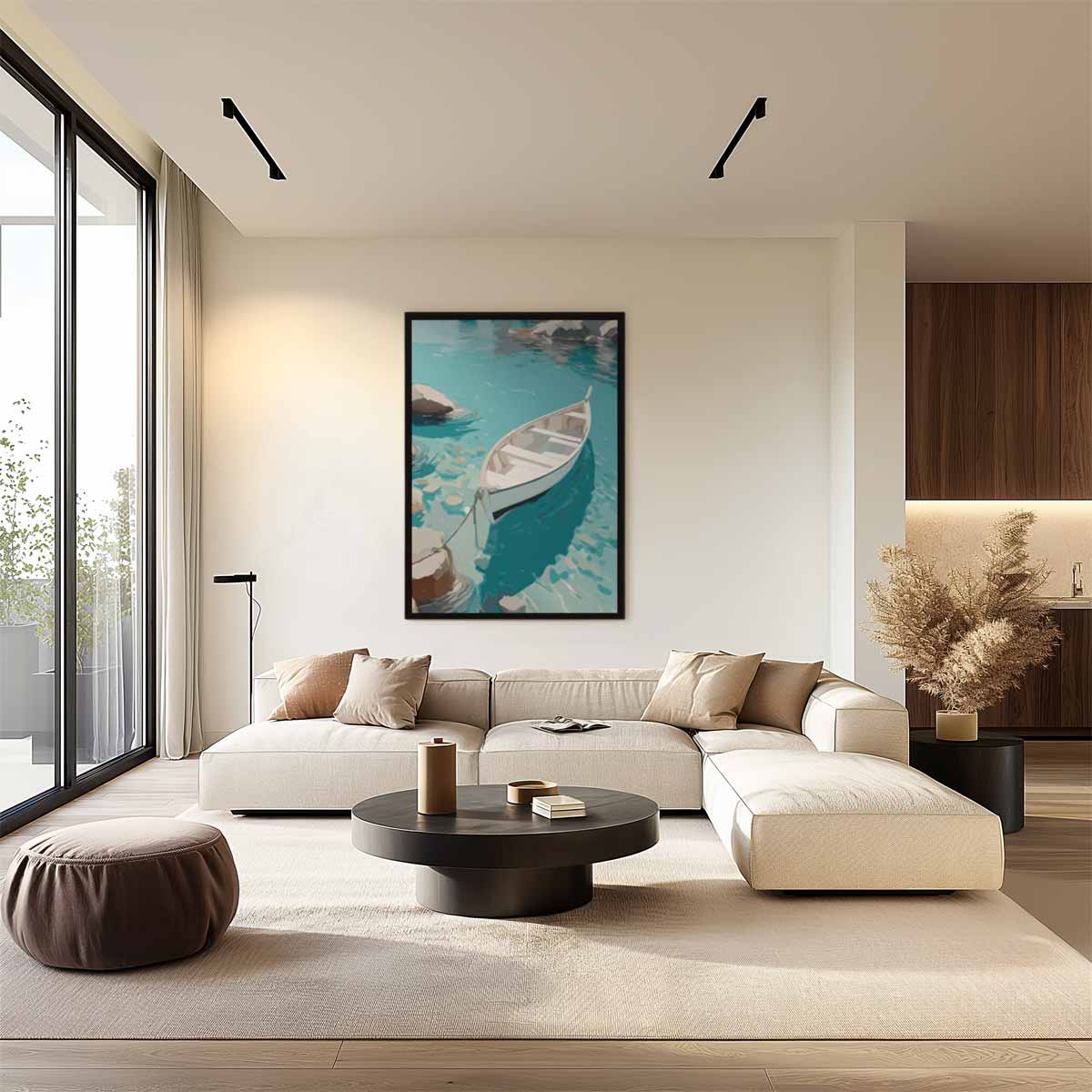 Rustige Boottocht Kunstwerk-canvas-dibond-plexiglas-wanddecoratie-WallArtistic