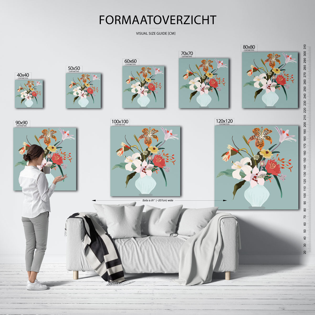 Bloemen in vaas Poster