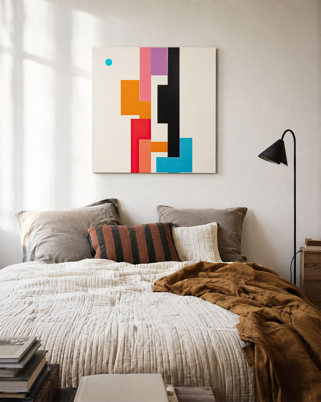 Geometrische kleurencompositie Kunstwerk