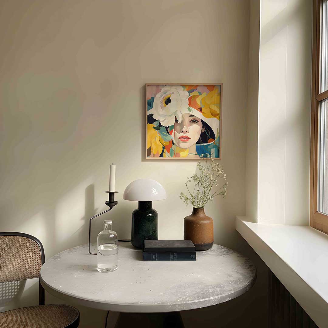 Vrouw met bloemen Poster