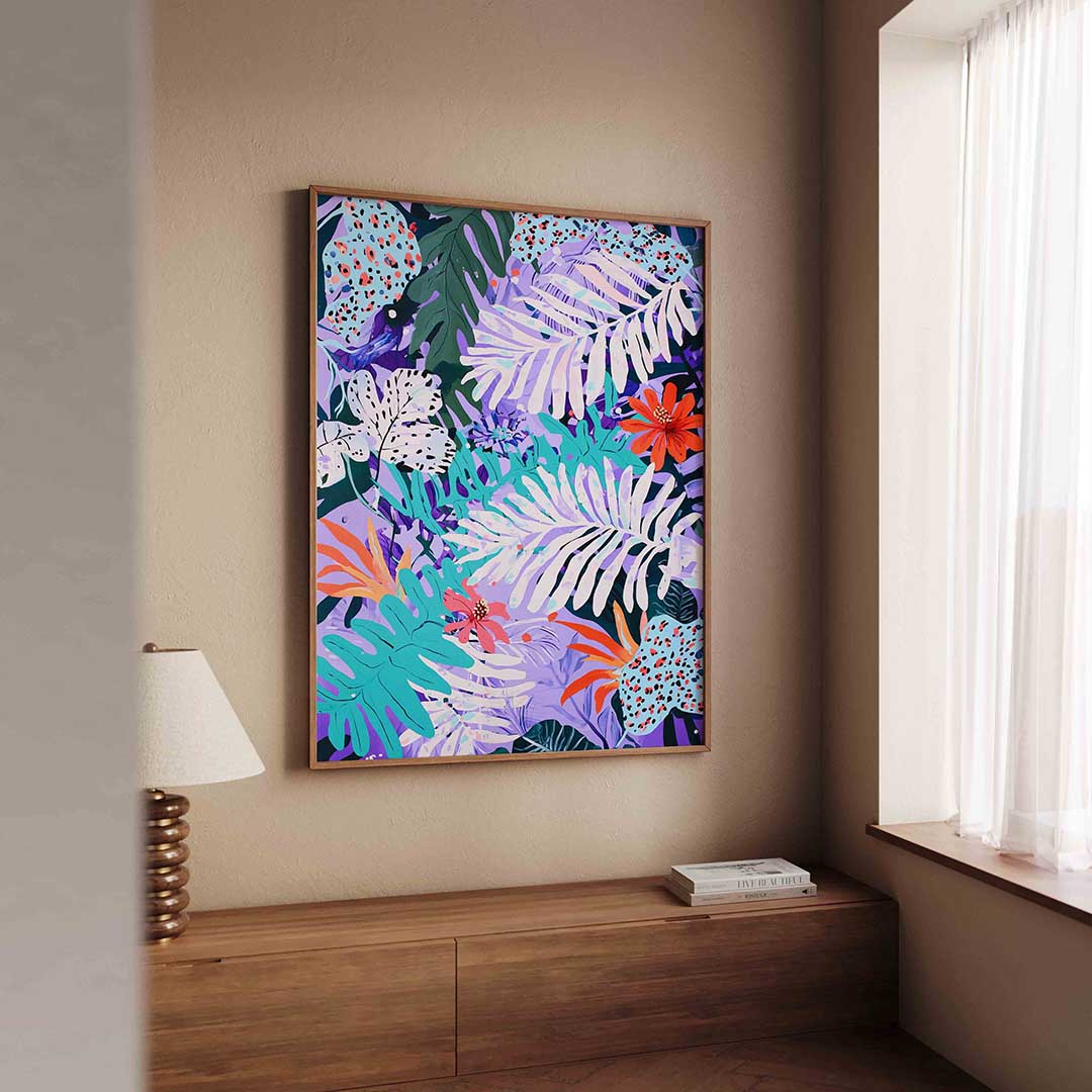 Bladeren en bloemen Poster