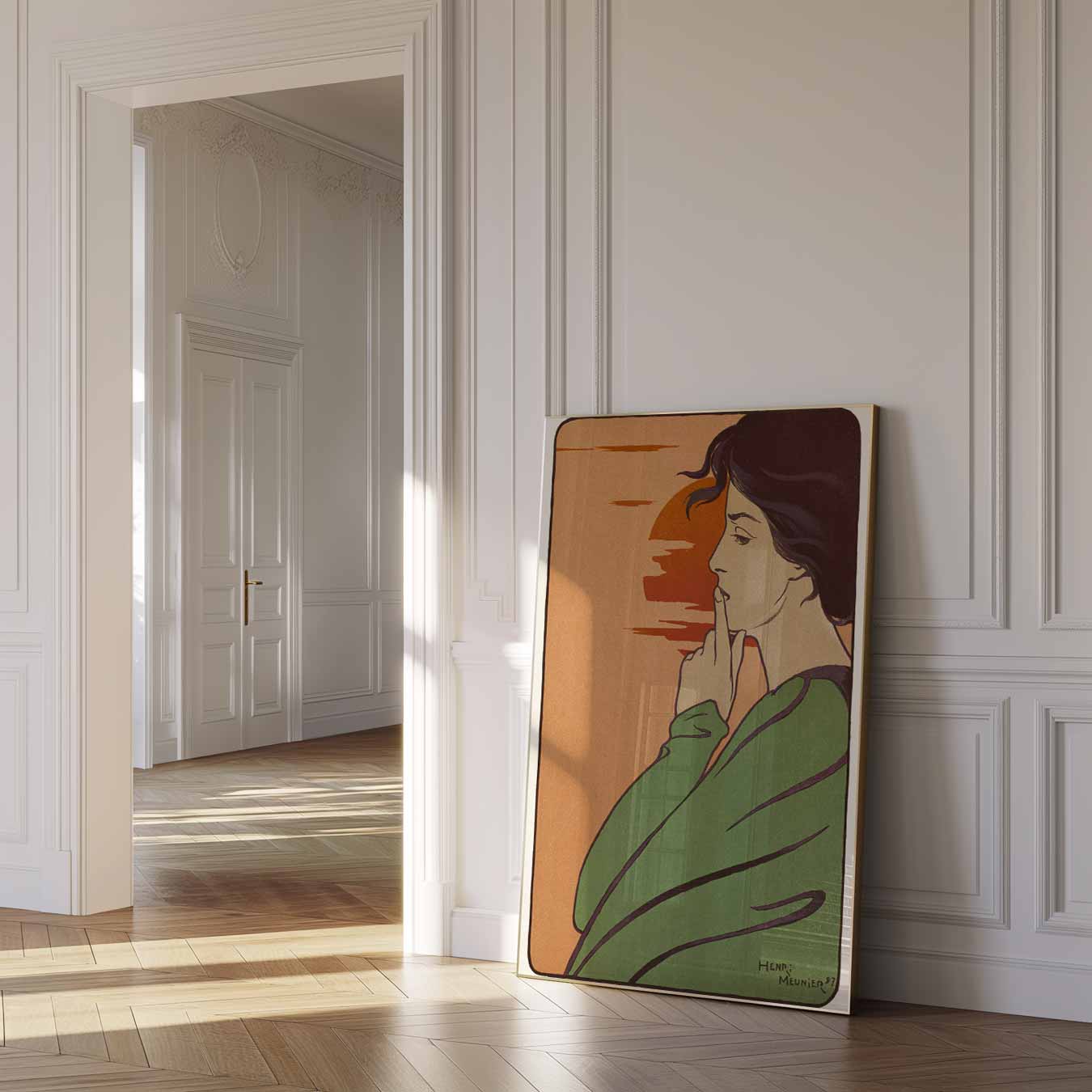Mysterieuze Zonsondergang Vrouw Poster-WallArtistic