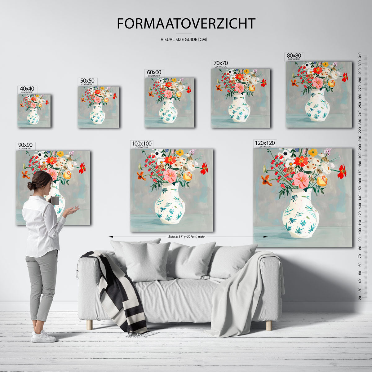 Bloemen in vaas Poster