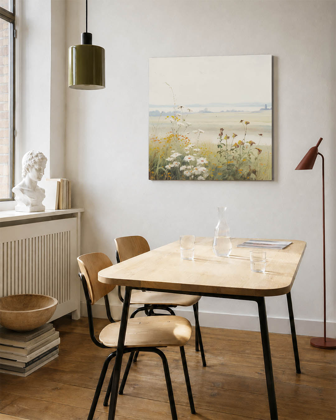 Rustige bloemenweide Kunstwerk