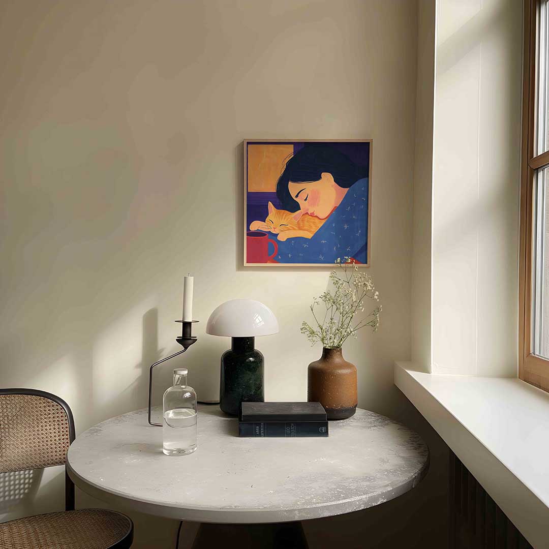 Meisje met kat Poster