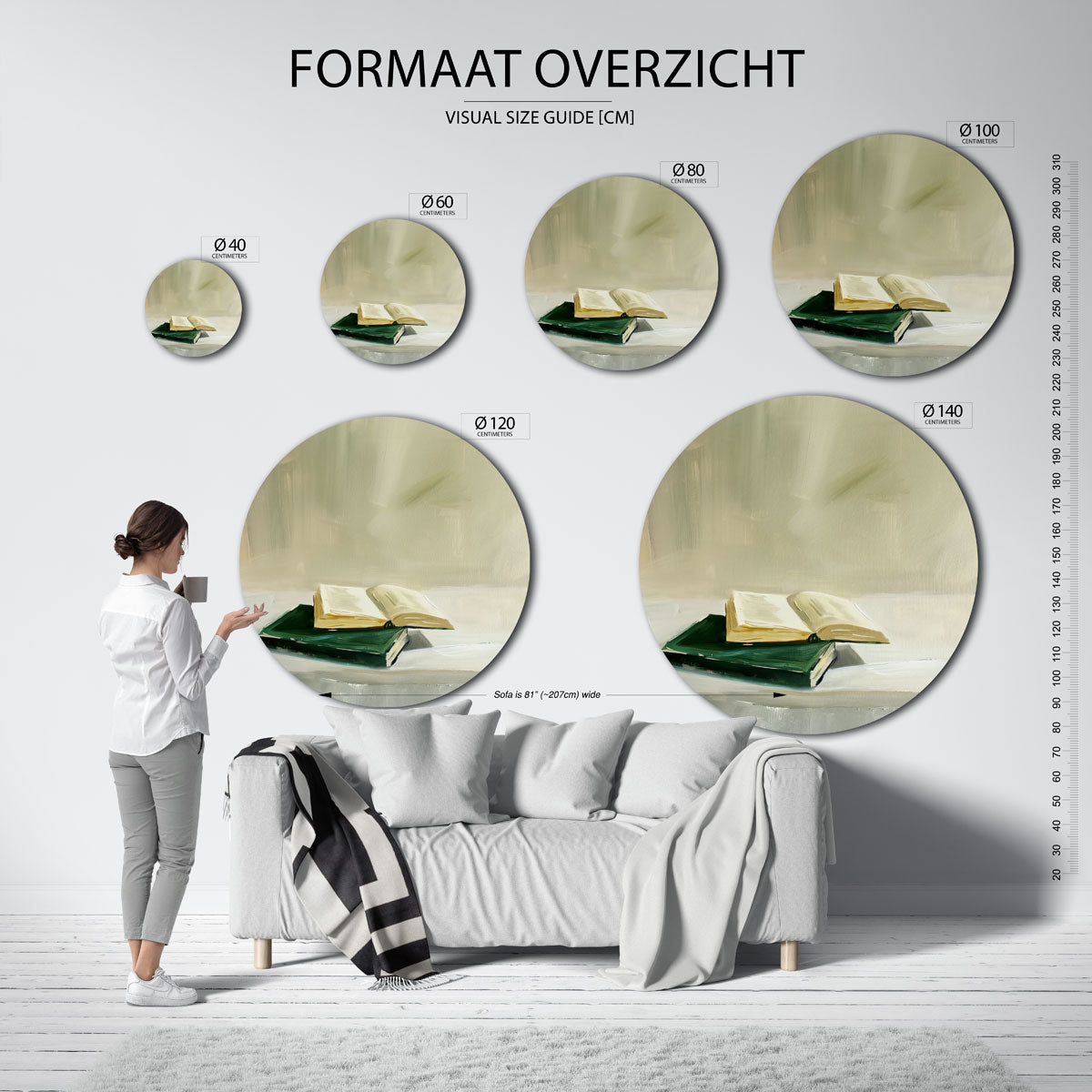 Boeken op tafel Muurcirkel