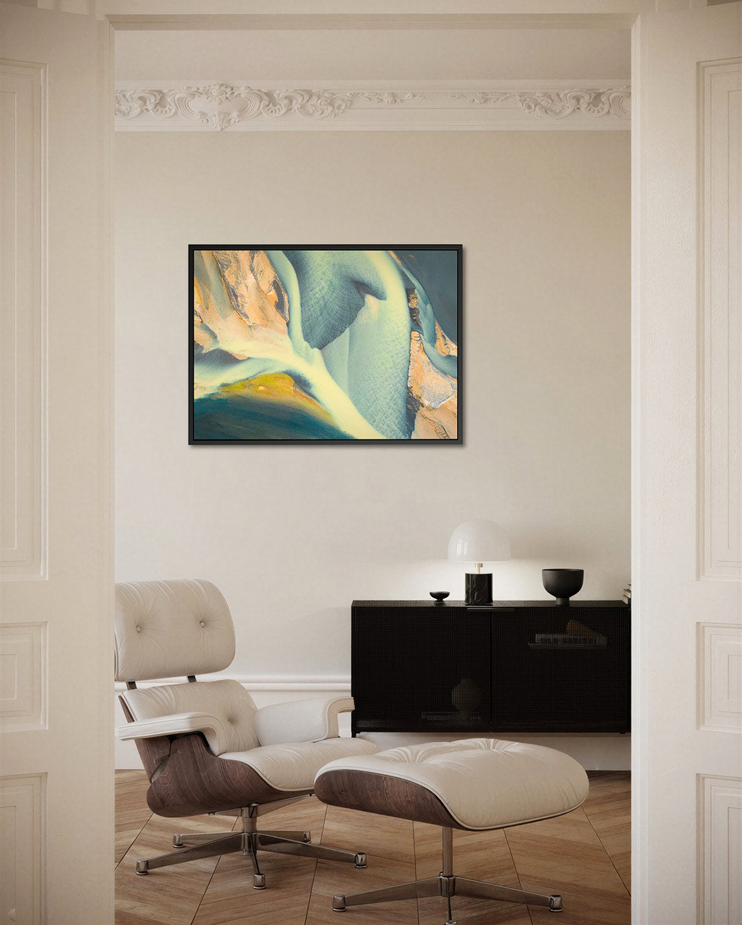 Vloeiende kleurenstromen Kunstwerk