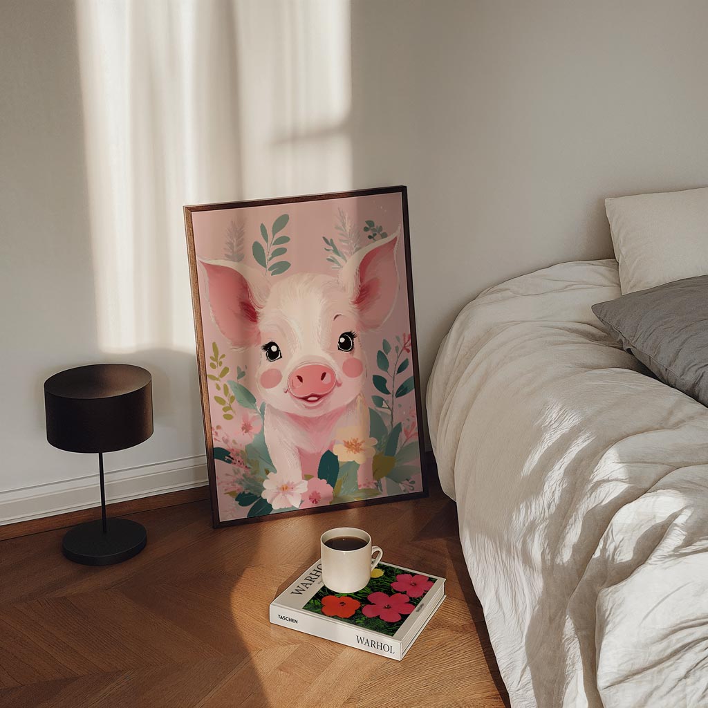 Vrolijke Varkensbloemen Poster-WallArtistic