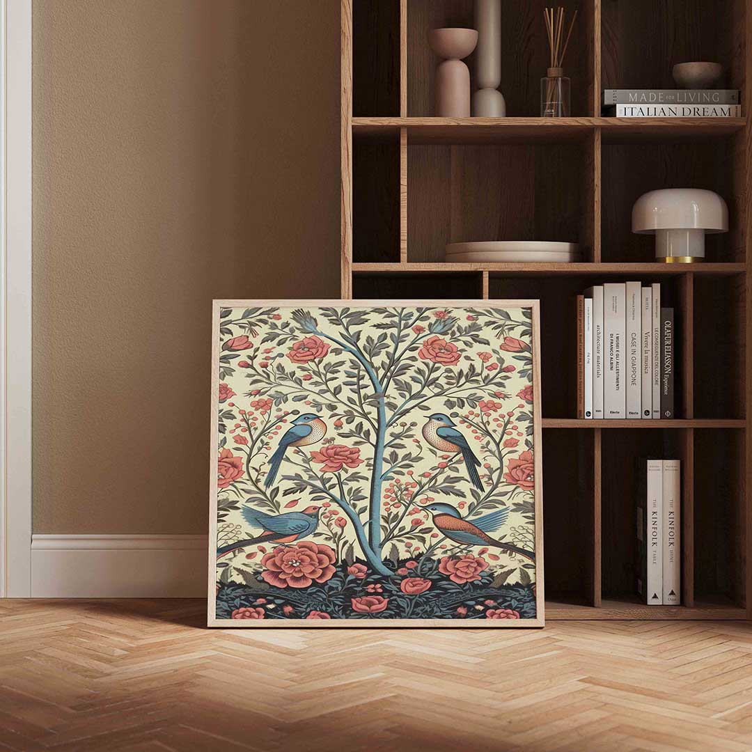 Vogels en bloemen Poster