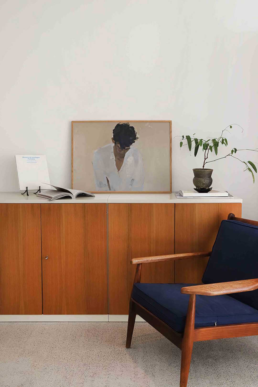 Man met gebogen hoofd Poster