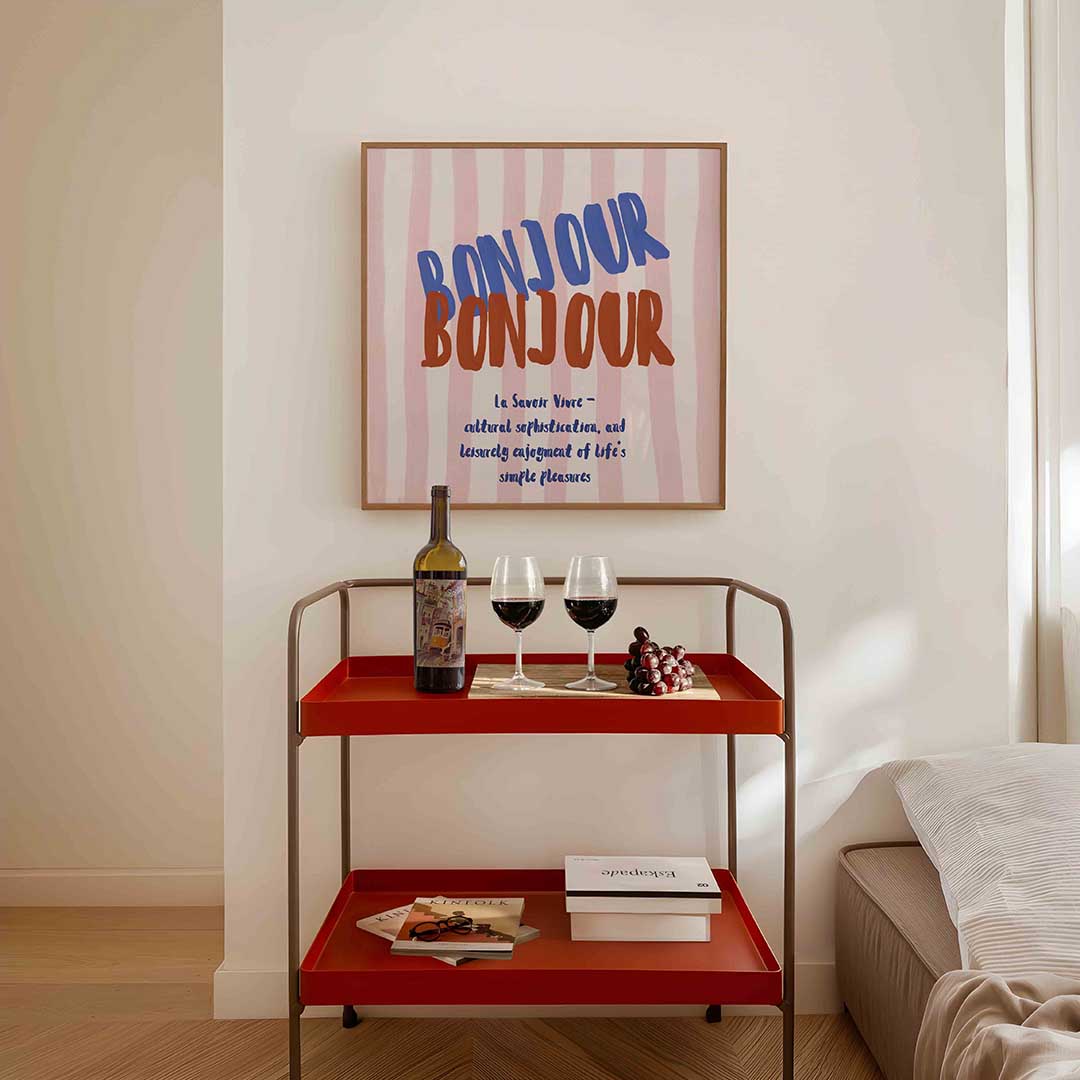 Bonjour tekst Poster