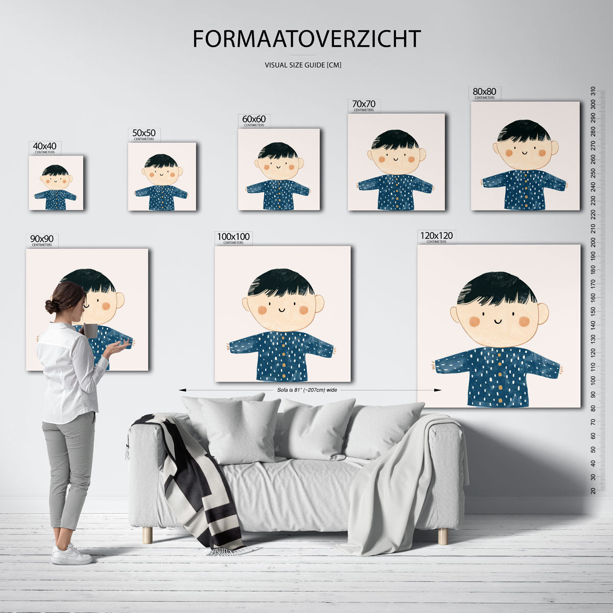 Kind met blauwe trui Poster