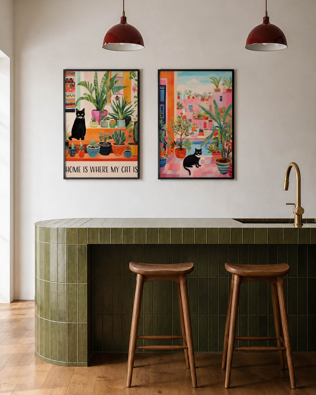 Kleurrijke plantenhoek Posterset