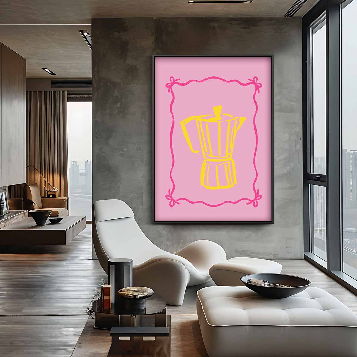 Retro Koffiezetter Kunstwerk Kunstwerk-canvas-dibond-plexiglas-wanddecoratie-WallArtistic