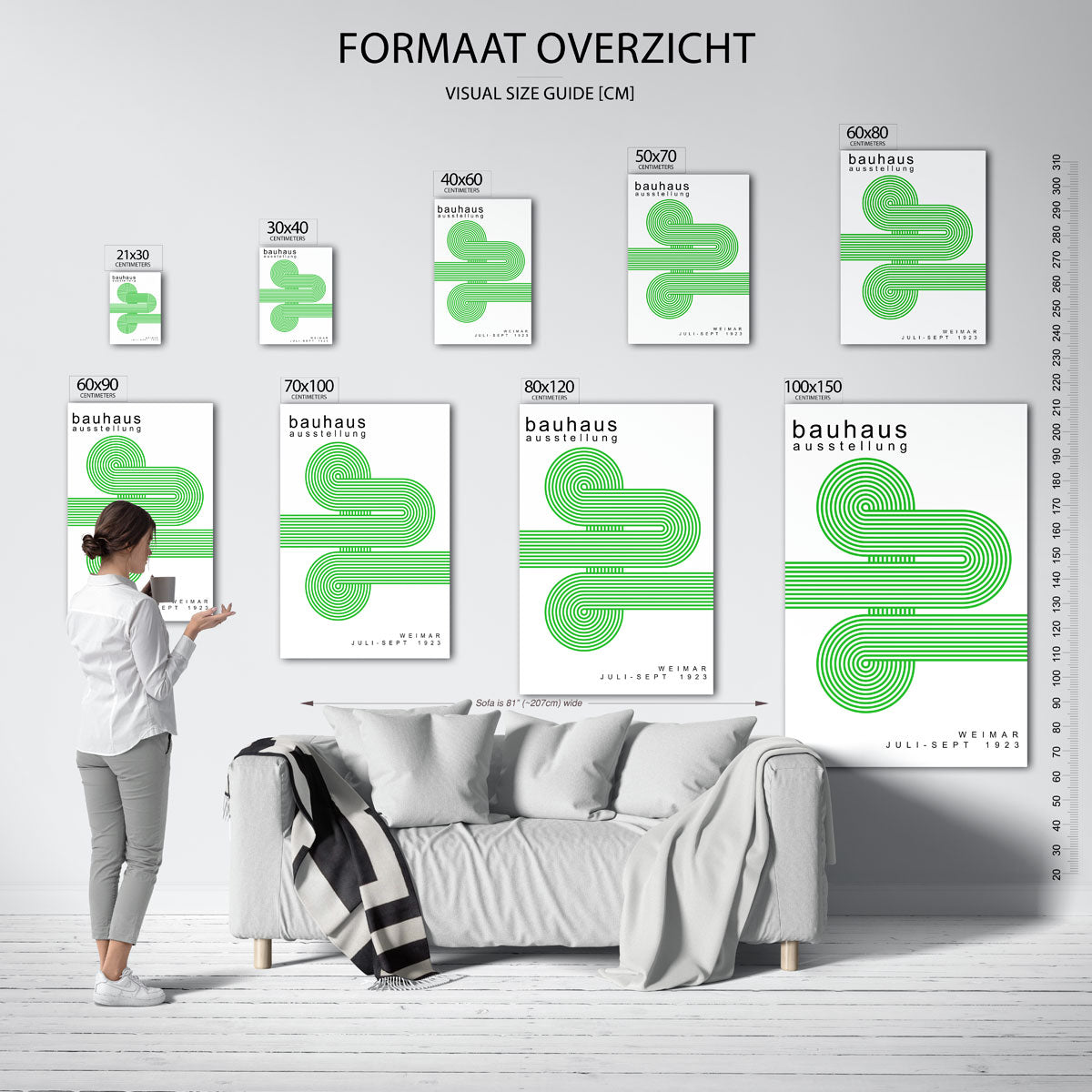 Lijnen en cirkelpatronen Poster