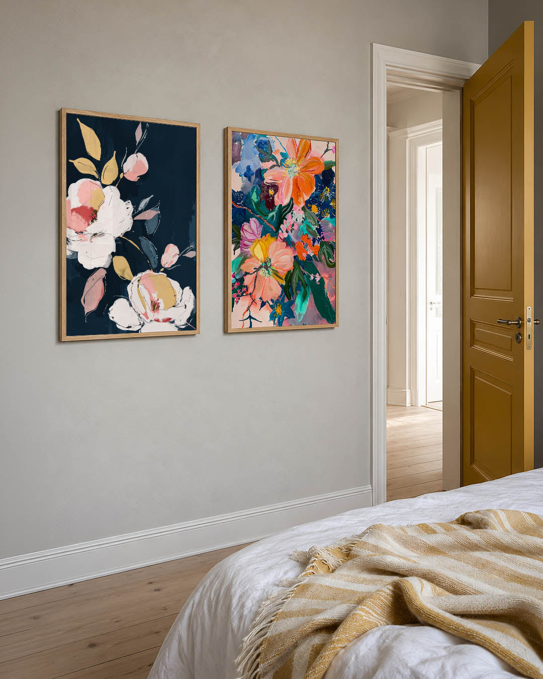 Bloemrijke kleurvlakken Posterset