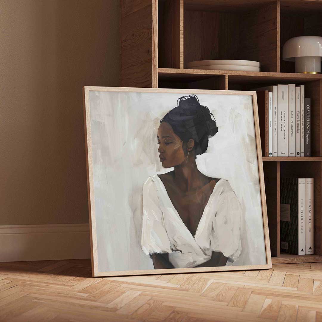 Vrouw met opgestoken haar Poster