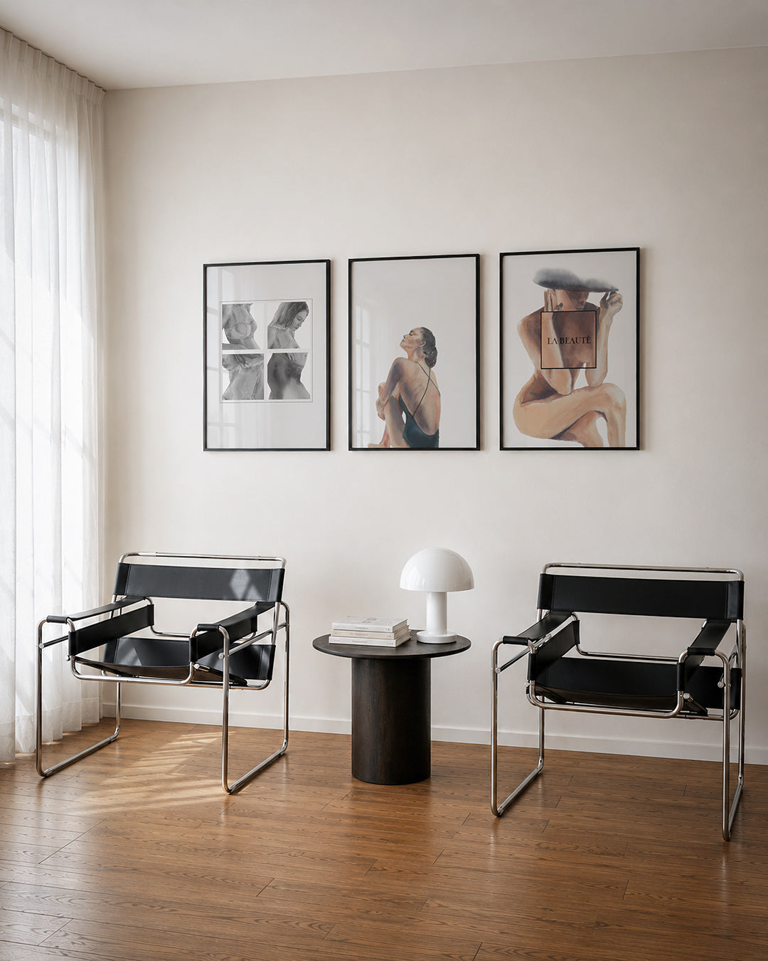 Zachte grijstinten Posterset