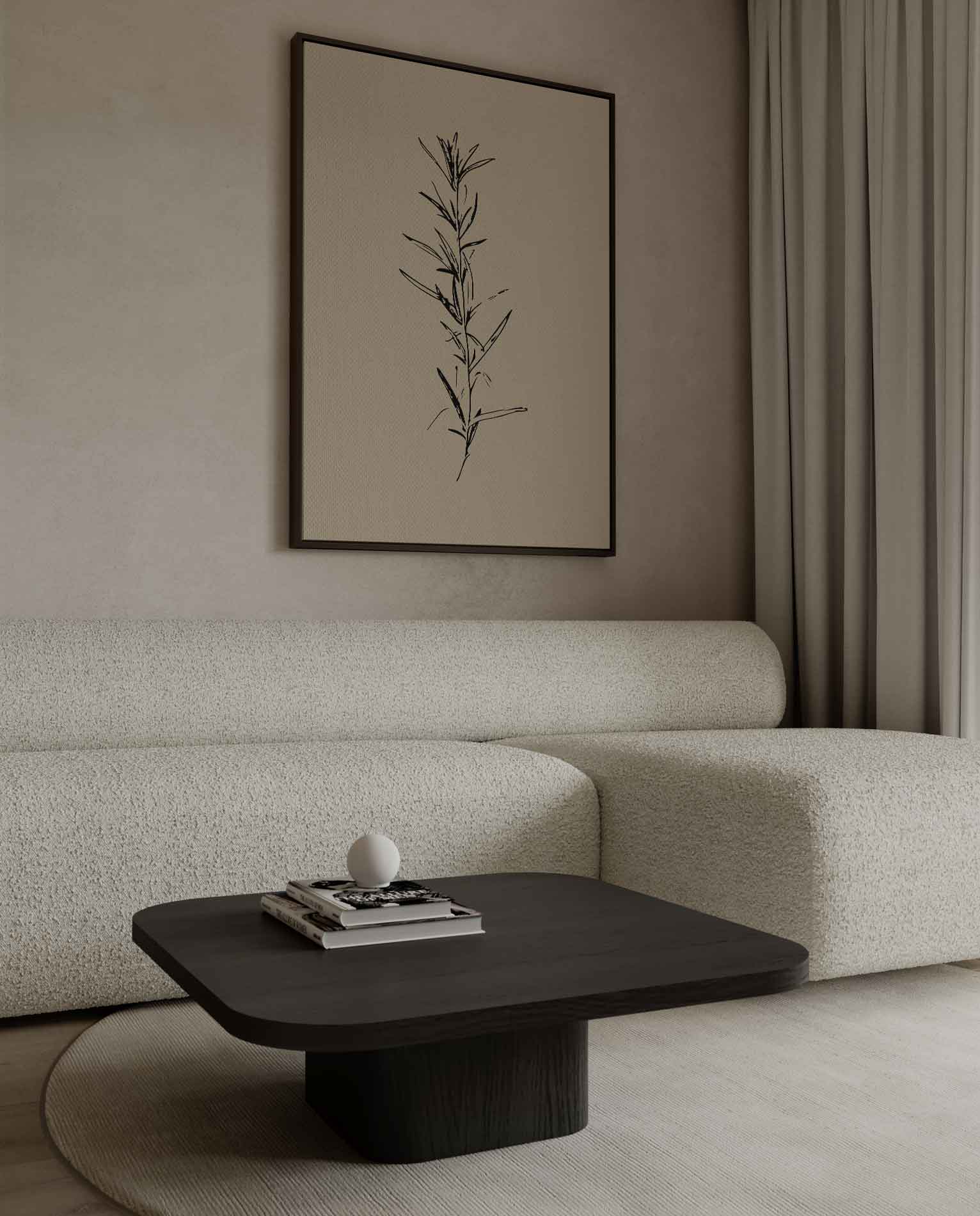 Elegante Botanische Schets Kunstwerk-canvas-dibond-plexiglas-wanddecoratie-WallArtistic