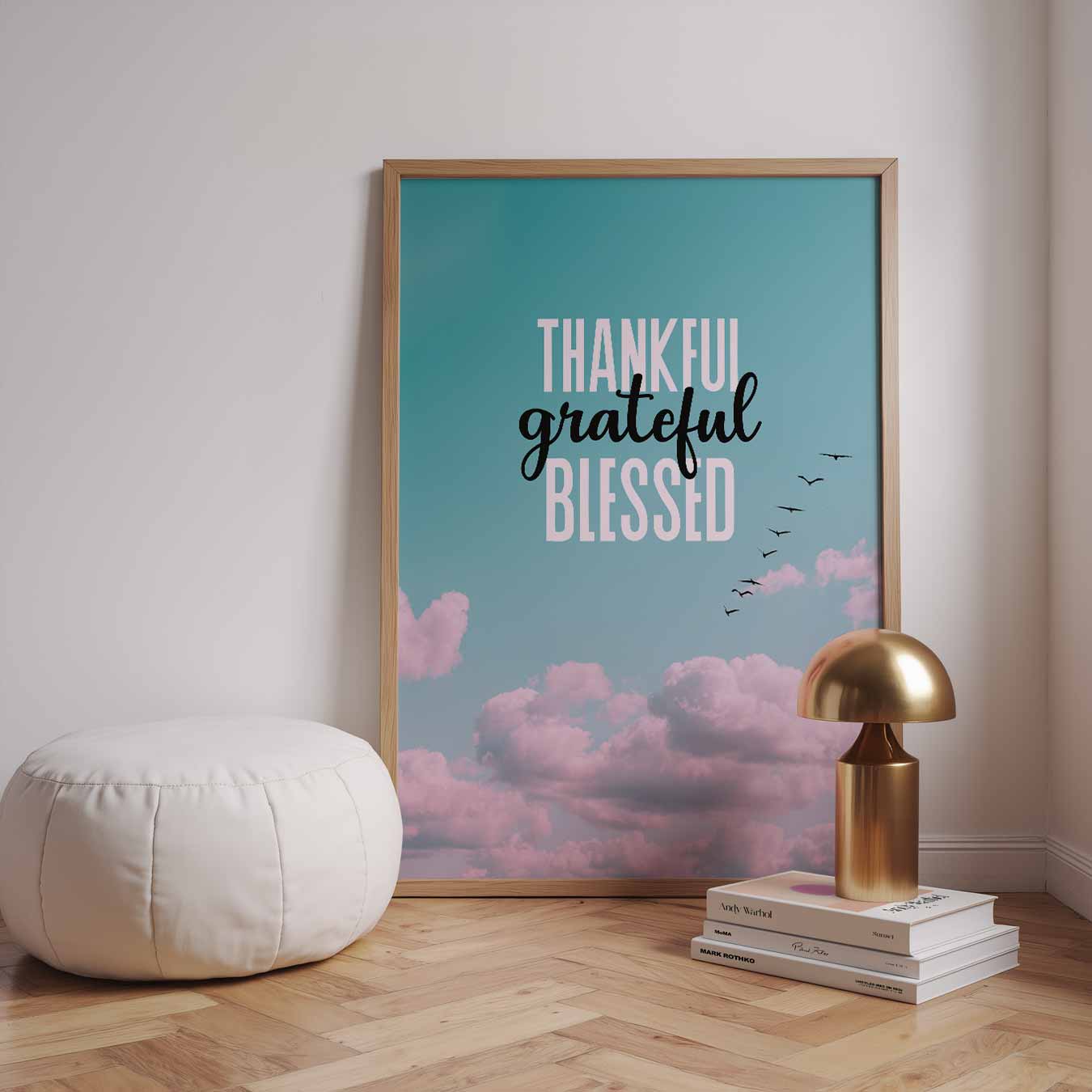 Thankful Grateful Blessed Poster-WallArtistic