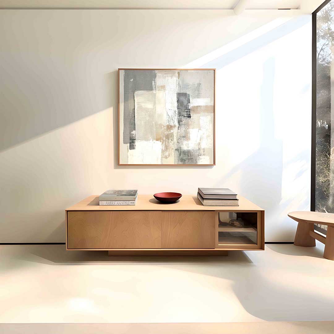 Abstracte beige en grijze vlakken Poster
