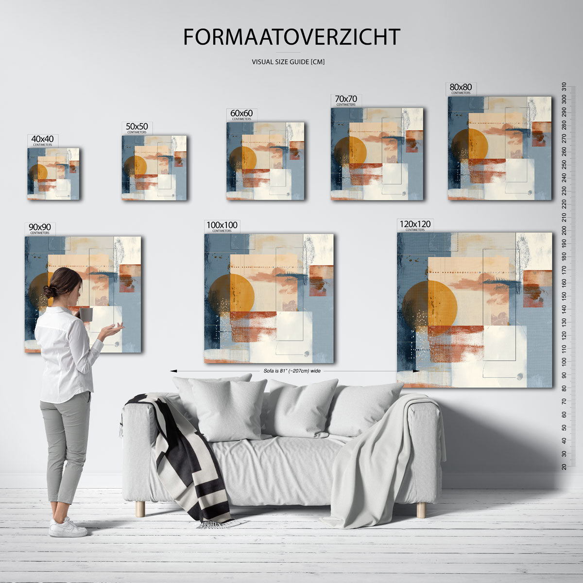 Abstracte vormen en lijnen Poster