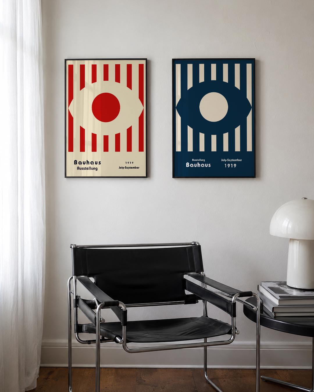 Rode cirkel en strepen Posterset