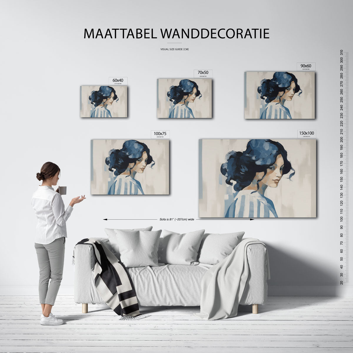 Dromerige vrouw Kunstwerk