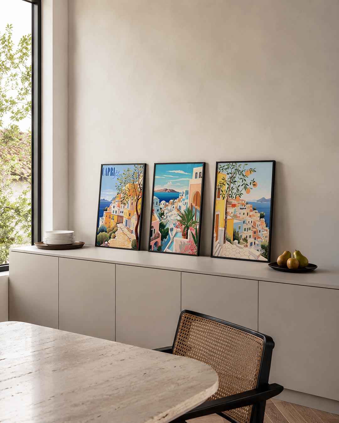 Zonnige kustlijn Posterset
