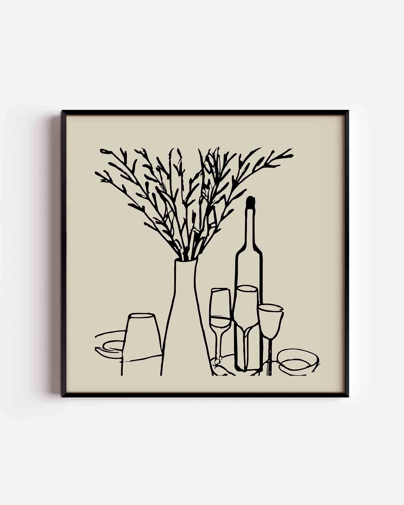 Takken en glazen Poster