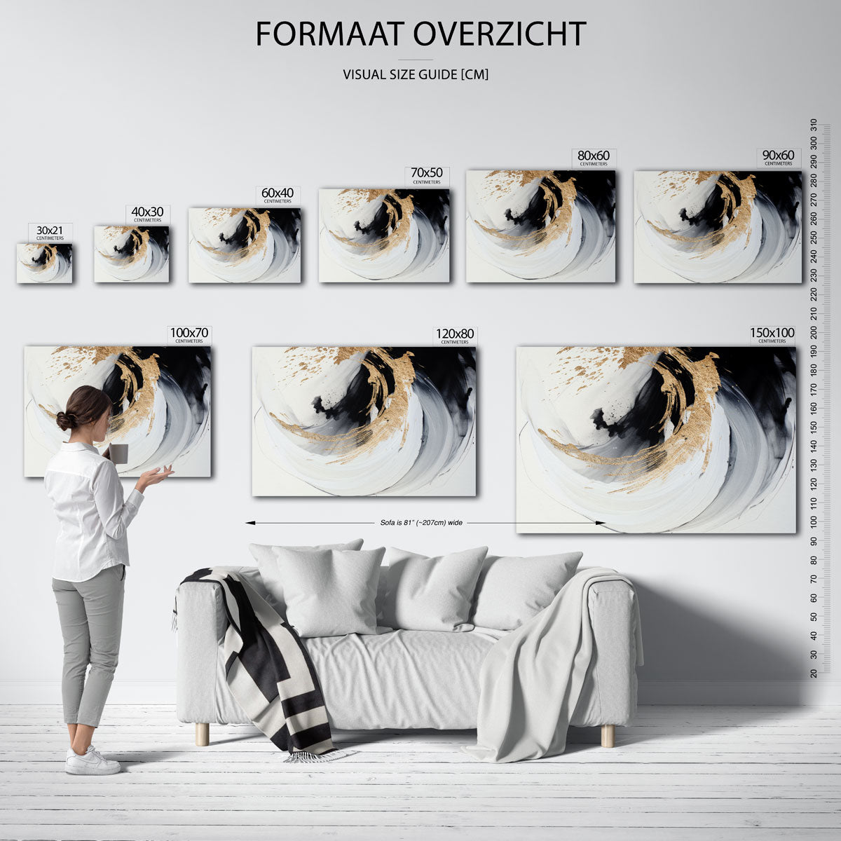 Abstracte zwart en goud Poster