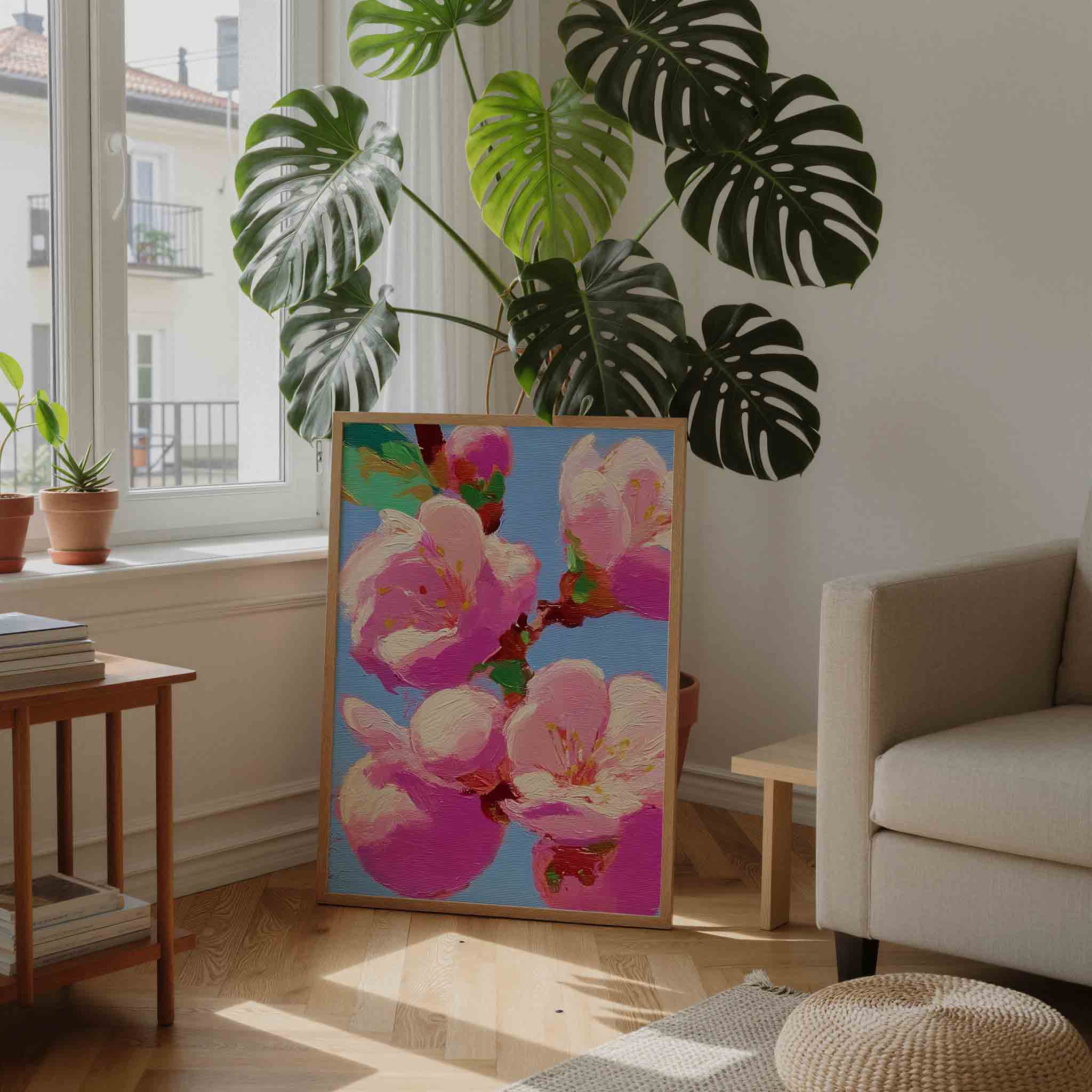 Bloesem in roze Poster