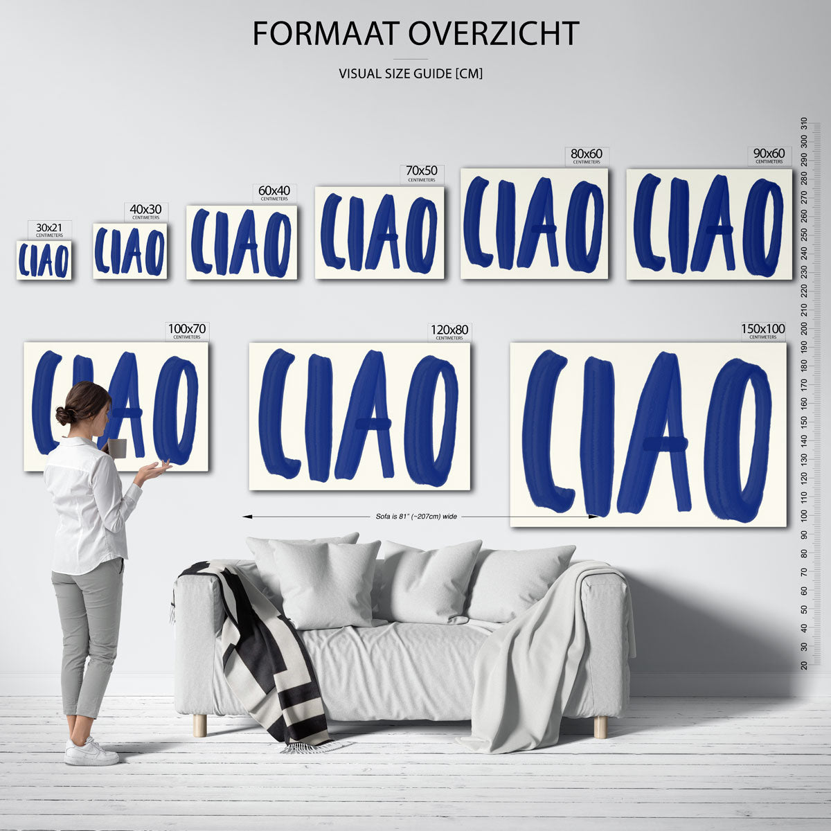 Ciao blauwe letters Poster