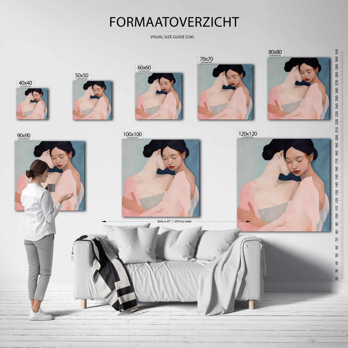 Twee omarmende figuren Poster