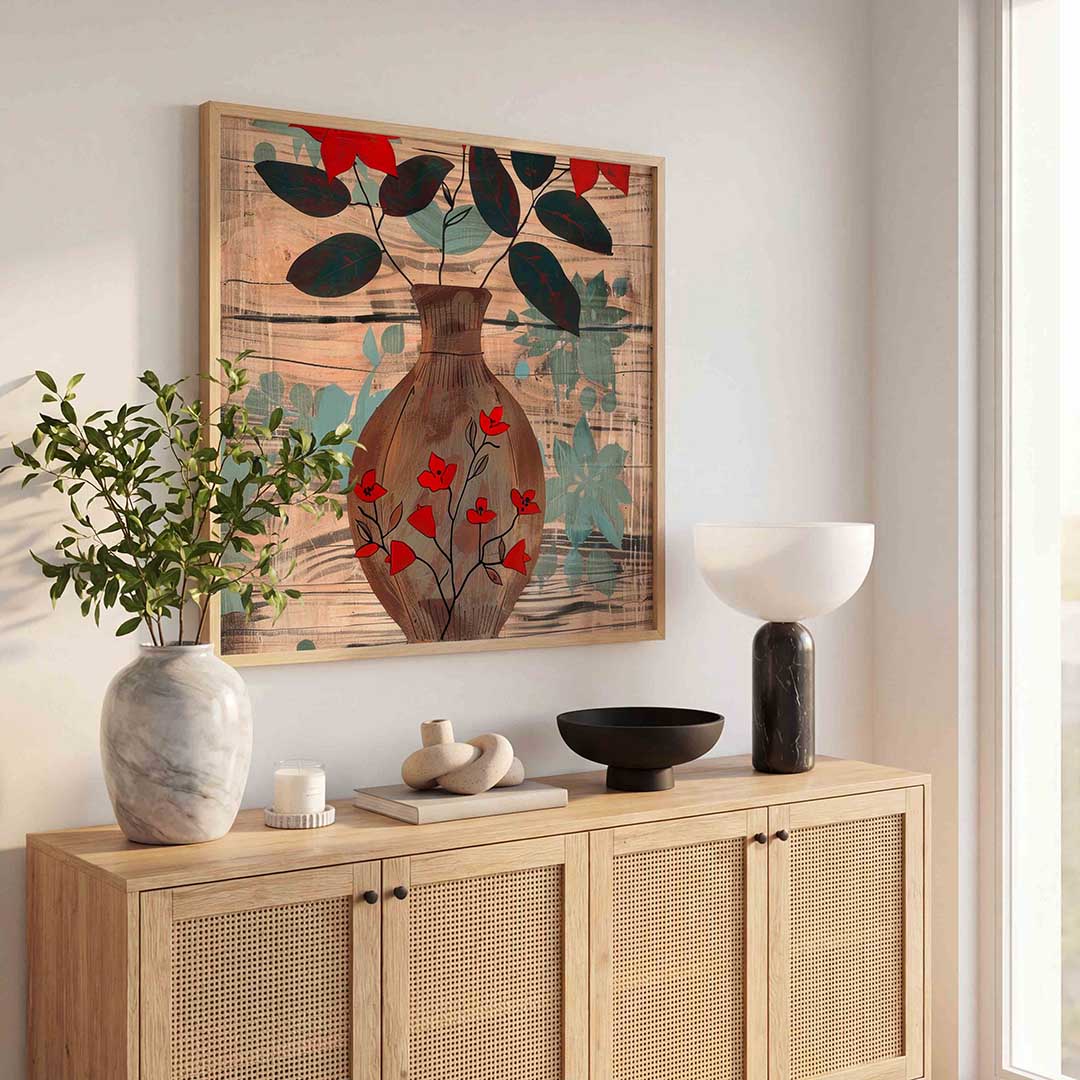 Bloemen in vaas Poster