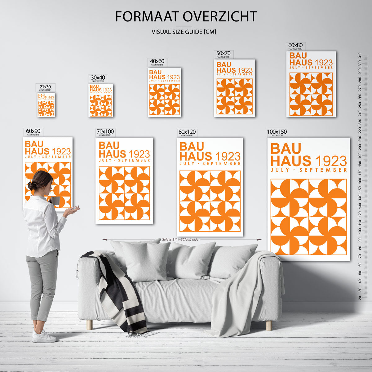 Oranje vormenritme Poster
