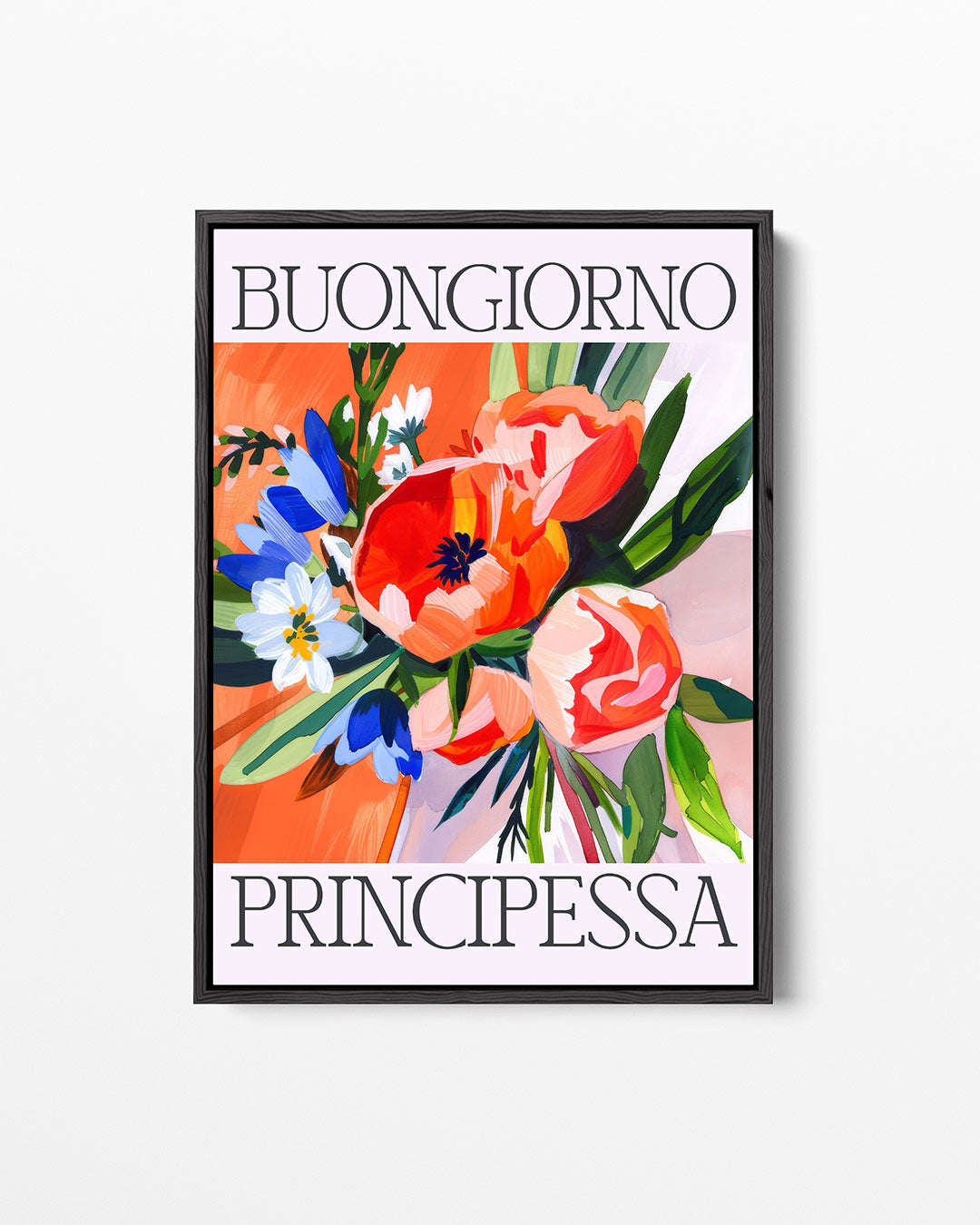 Bloemencompositie met tekst Kunstwerk