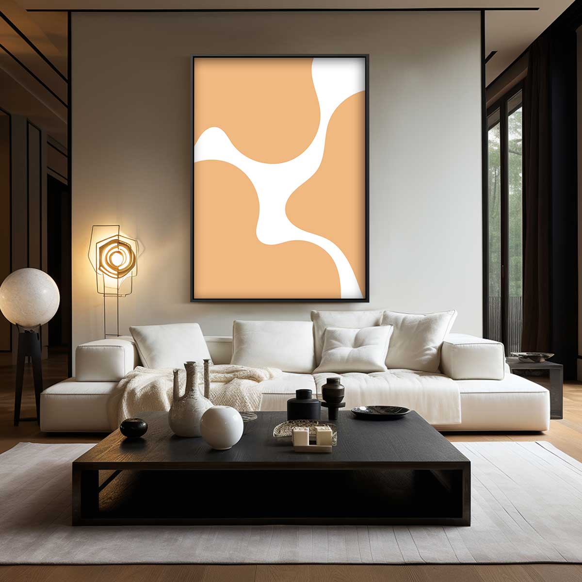 Vloeiende Vorm Abstractie Kunstwerk-canvas-dibond-plexiglas-wanddecoratie-WallArtistic