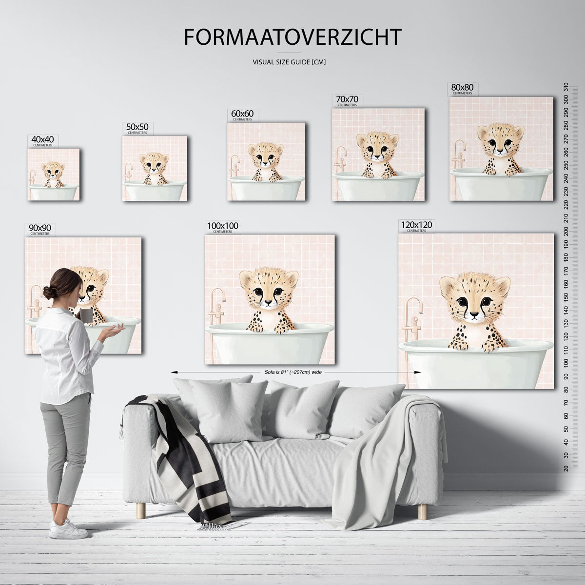 Jonge cheetah in bad Poster