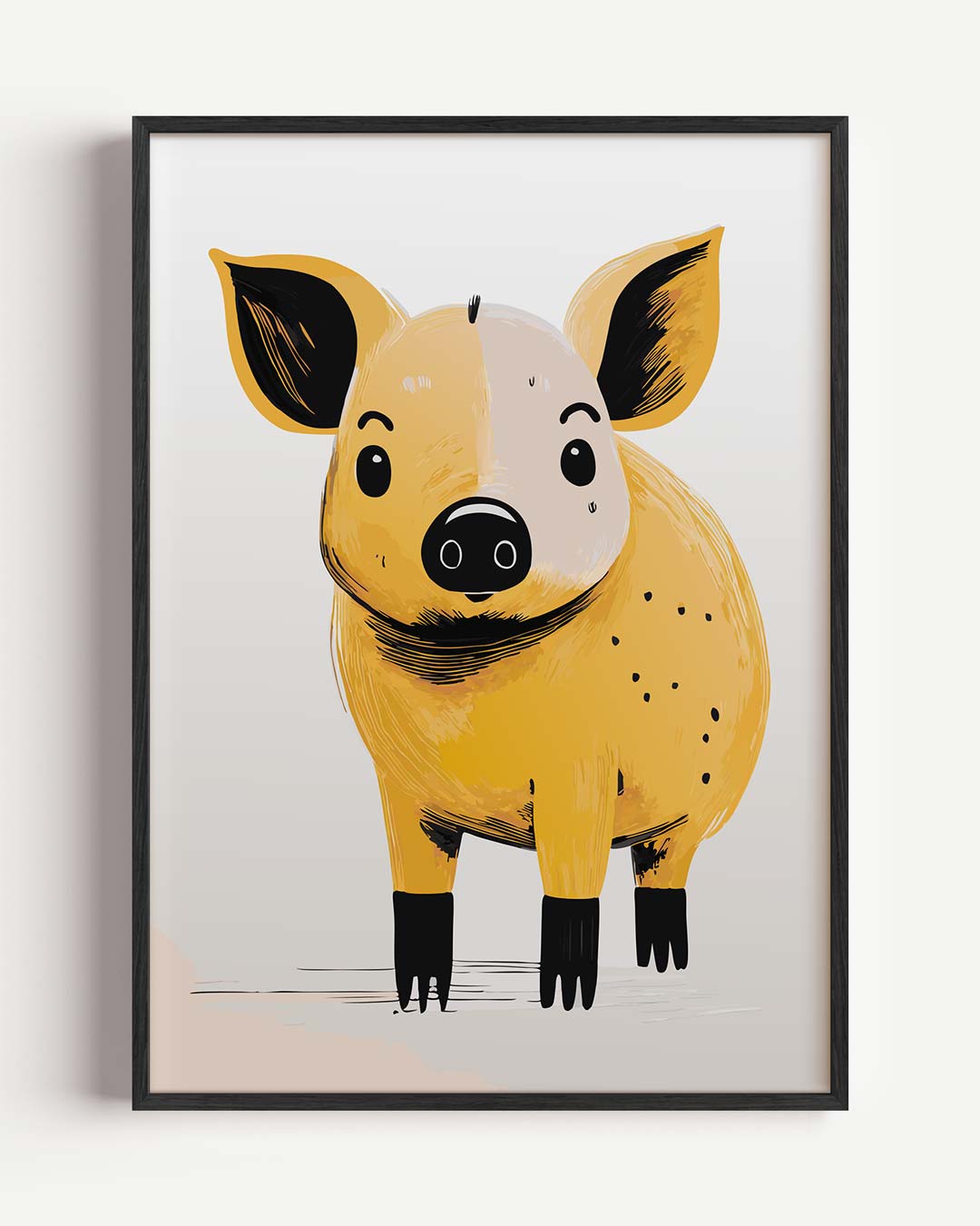 Schattige Varkentje Illustratie Poster-WallArtistic