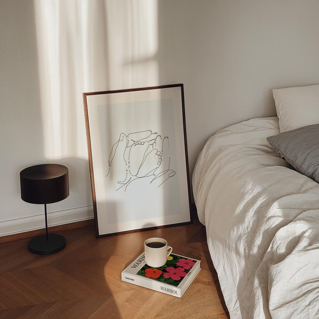 Moederliefde in Lijntekening Poster-WallArtistic